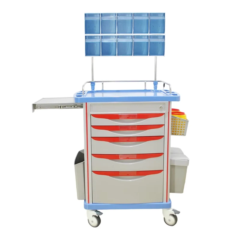 Modern Designed Clinical Trolley Hospital Equipment Pharmacy Resuscitation Cart Nursing and Emergency Clinic Trolley
