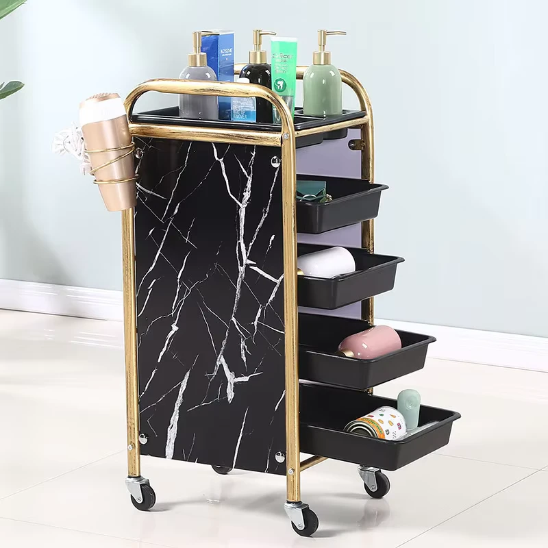 Modern Detachable Salon Trolley 4 Wheel Universal Wheels Metal Material Eco Friendly Durable Design Stable Easy Moving Salon