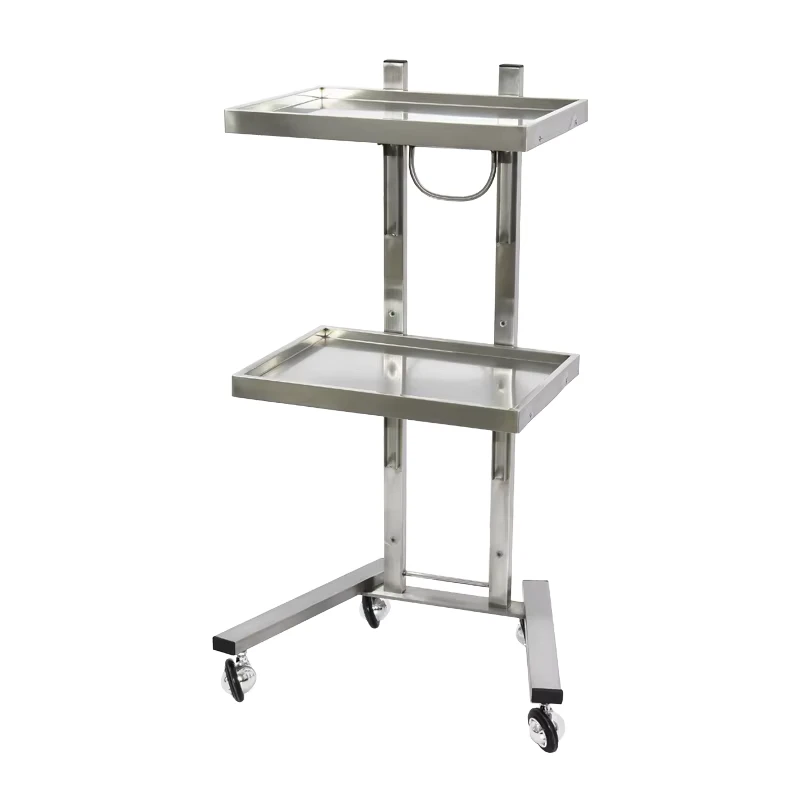 Modern Double Layer Pedicure Cart Simple Golden Iron Beauty Salon Trolley with Mental for Kitchen Living Room or Barber Shop