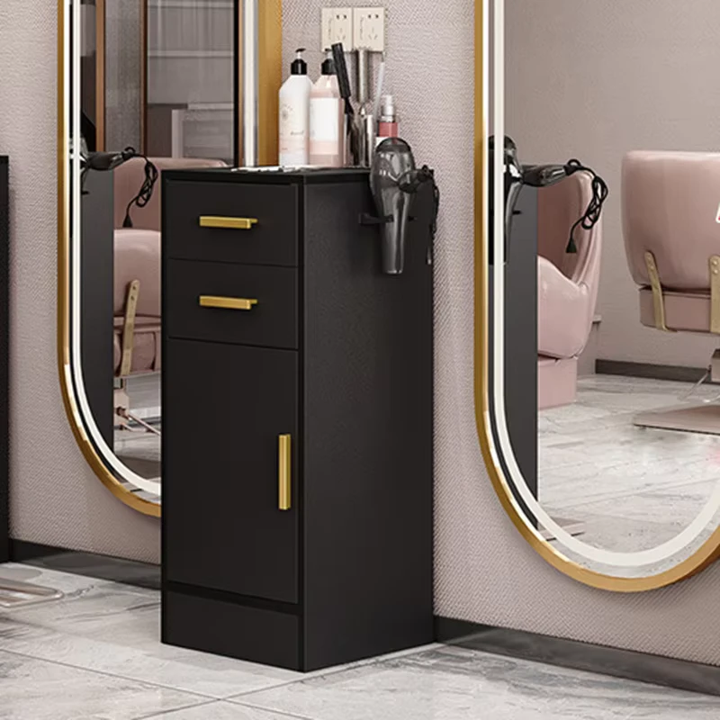 Modern Durable Beauty Storage Cart Hair Dryer Holder Stylist Equipment 3 Drawer White Timber Salon Trolley High Load Bearing