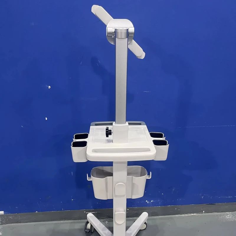 Modern Hospital Medical Trolley for iPad and Ultrasound with Height Adjustable Design and 4 Castors