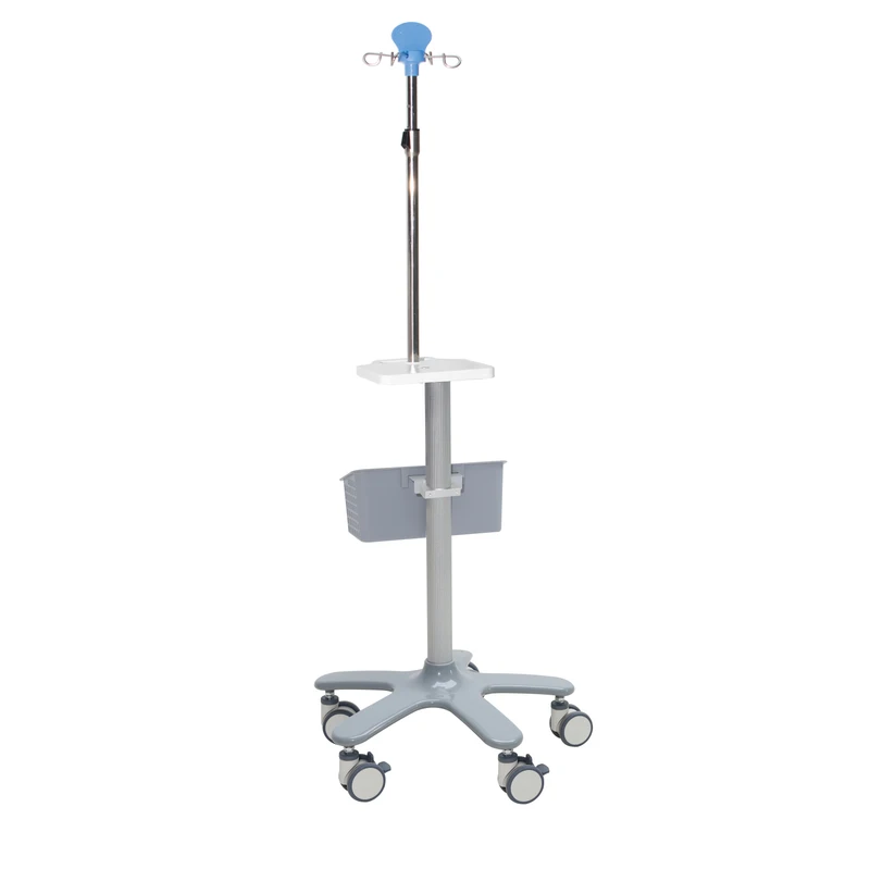 Modern Hospital Mobile Cart IV Pole ABS Plastic 4 Noise Free Castors 4 Drawers Individual Lock 2 Shelves Lightweight Clinic