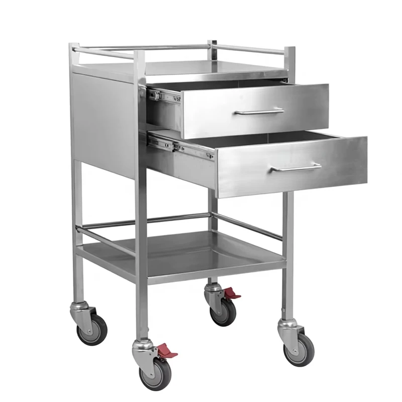 Modern Hospital Surgical Dressing Trolley Stainless Steel 100kg Load Capacity Model CVTR033