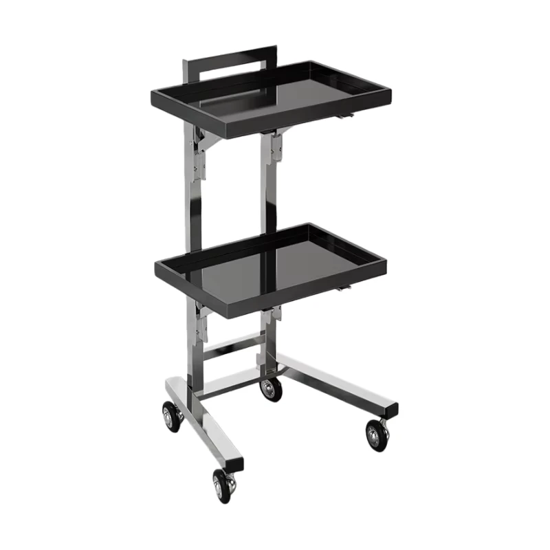 Modern Metal Hair Salon Barber Shop Foldable 4 Wheel High Load Bearing Capacity Mobile Tool Cart Trolley