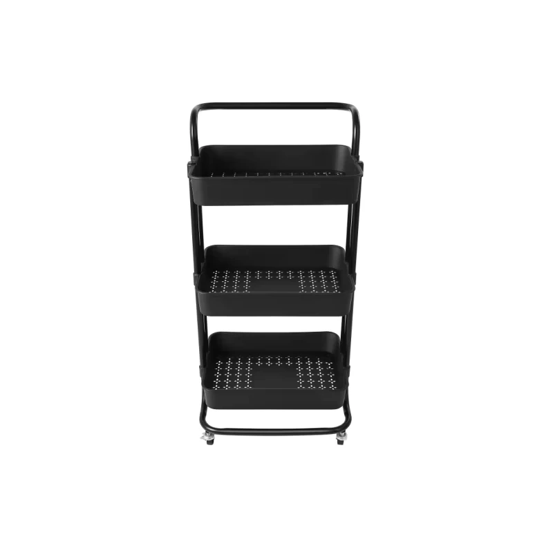 Modern Metal Salon Trolley with Durable Construction Easy Moving 4 Wheel Design for Salon Furniture