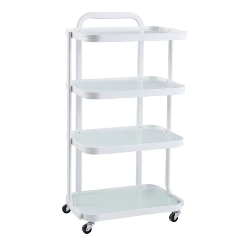 Modern Metal Spa Facial Manicure Hairdressing Trolley Cart Wheels Heavy Duty for Living Room Hotel Bedroom School Gym Use