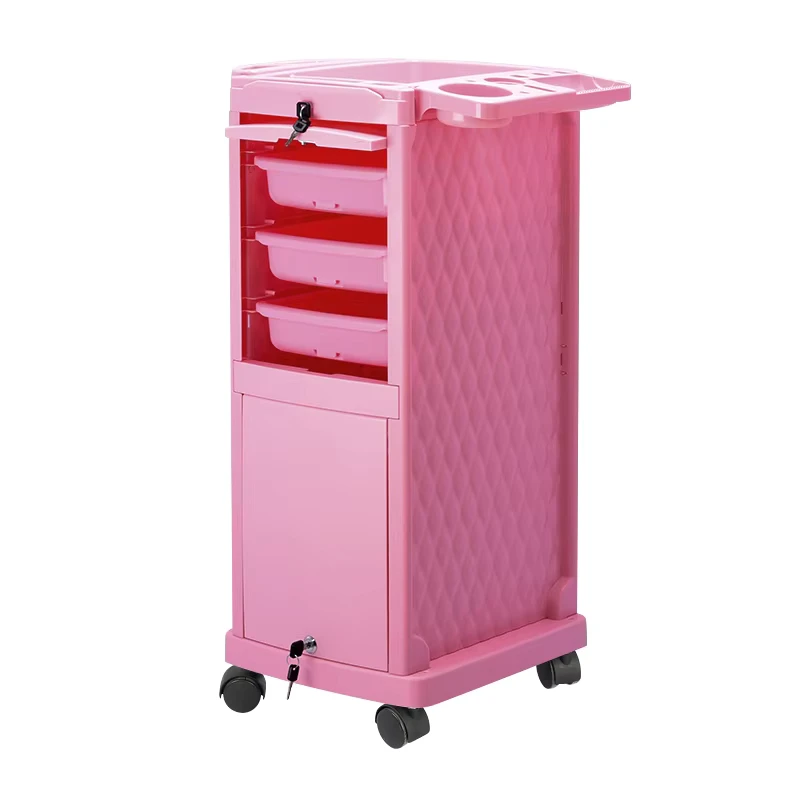 Modern Mobile Makeup Case Hair Salon Hairdressing Tool Station Lock Practical Plastic Utility Bedroom Kitchen Workshop Hospital
