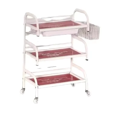 Modern Multi-Functional Aluminum 4-Wheel Durable Commercial Beauty Salon Trolley for Tattoo and Hair Tools