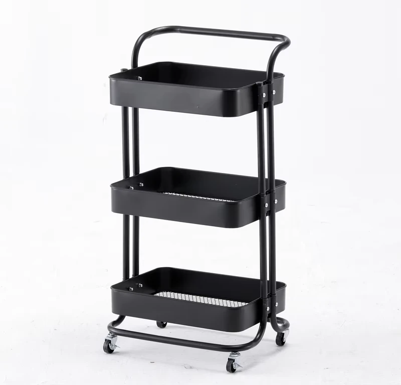 Modern Multi Functional Home Storage Rack Cart Spa Salon Beauty Trolley for Kitchen Bathroom Living Room Movable Metal