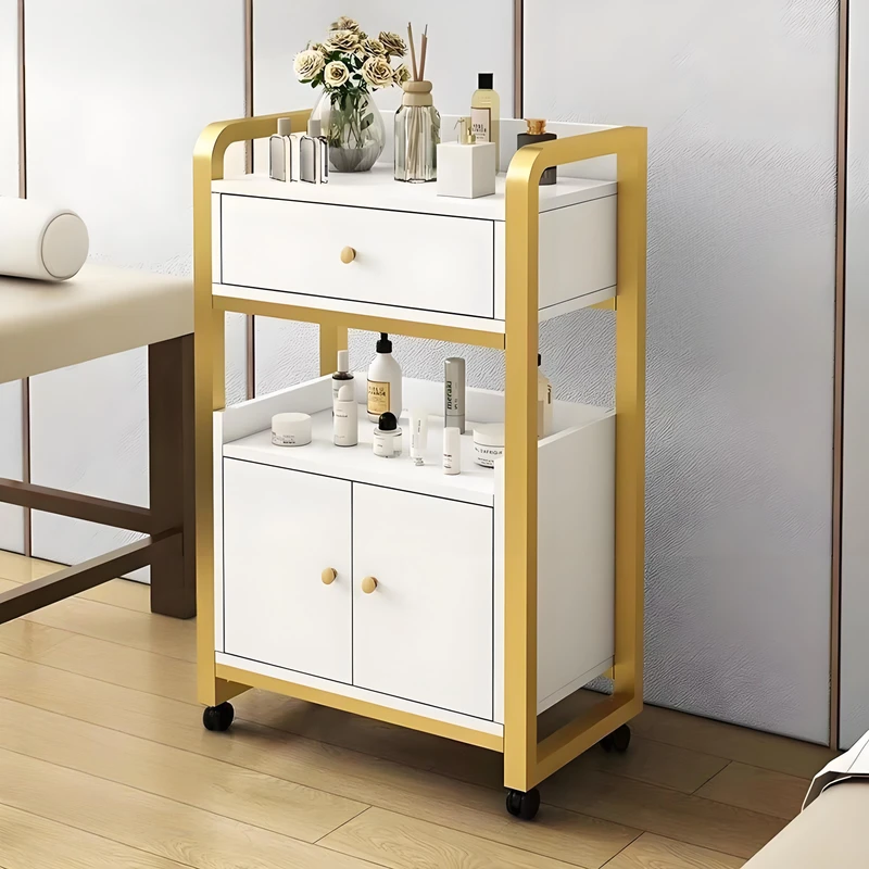 Modern Multi Functional Removable Tool Trolley Beauty Salon Special Metal Storage Rack for Manicure Living Room Bathroom