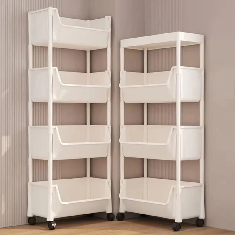 Modern Multi Layer Plastic Storage Rack with Wheels Rolling Kitchen Storage Cabinet Organizers Trolleys Cart Shelves