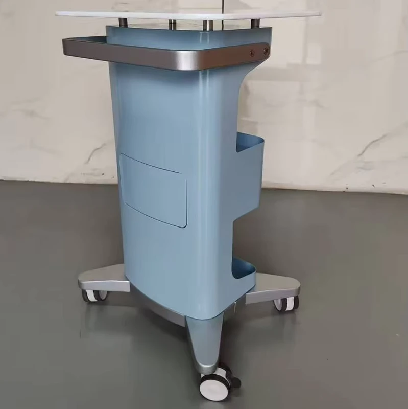 Modern Plastic Beauty Salon Trolley Cart Table White Black for Body Shape Slimming Weight Loss Equipment Hand Carts Workshops