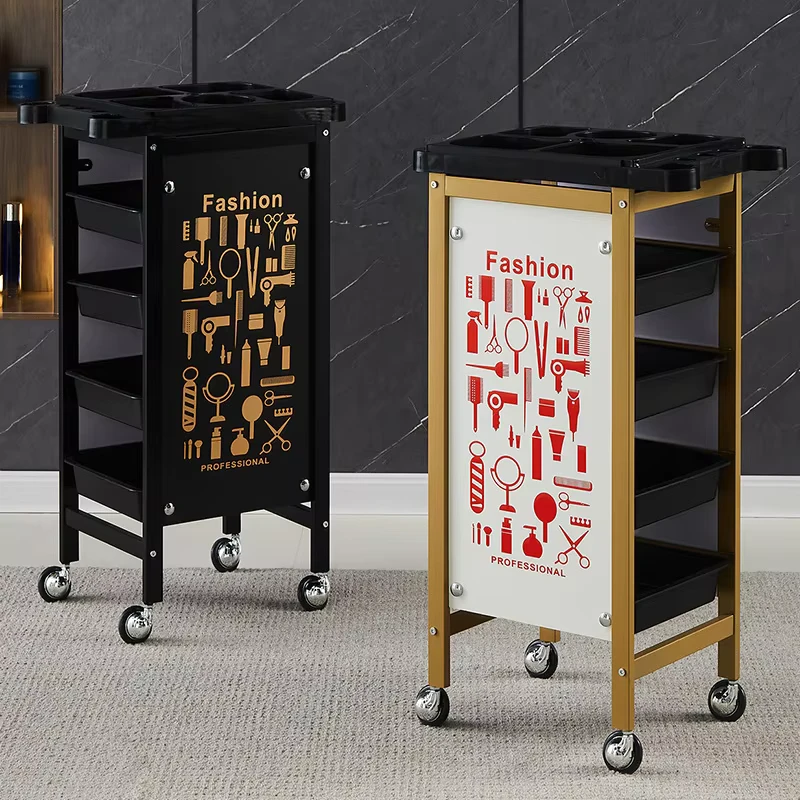 Modern Plastic Hair Trolley Cart Salon Beauty Salon Rolling Trolley Barber Shop Equipment Salon Drawer Trolley 360 Degree
