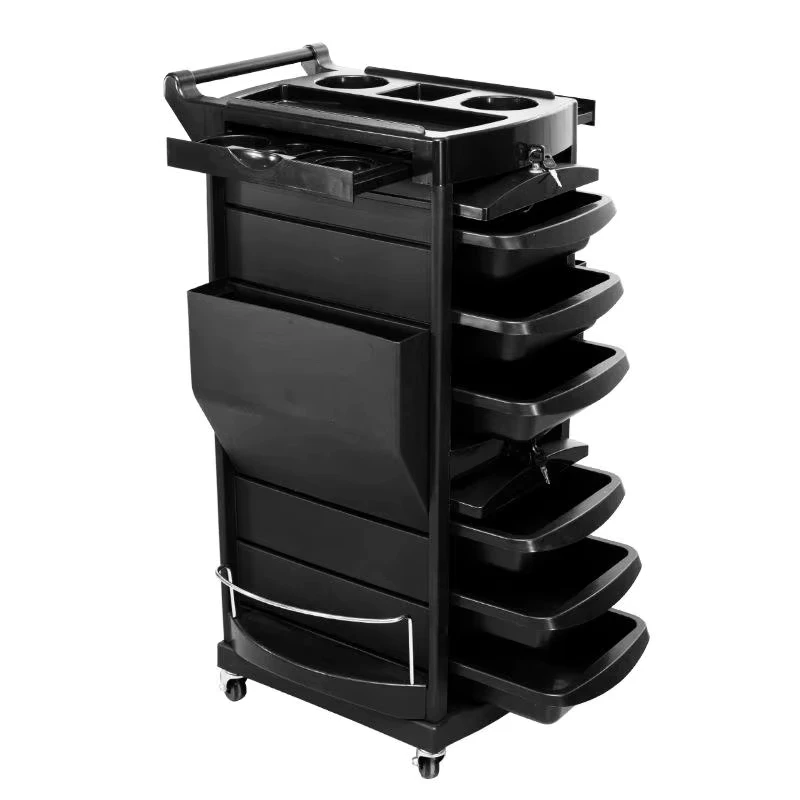 Modern Plastic Multi Layer Salon Trolley for Barber Shop and Perm Hair Dyeing Easy Moving Durable Commercial Furniture