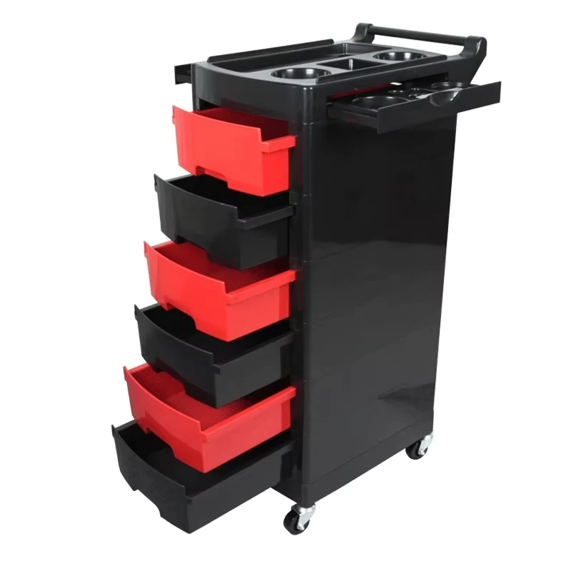 Modern Rotatable Plastic Mobile Salon Spa Trolley High Load Bearing 4 Wheel Factory Price Nail Beauty Trolley