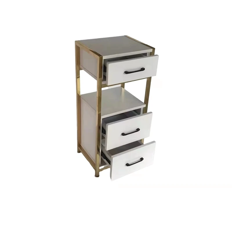 Modern Salon & Barber Shop Styling Beauty Trolley Cart with Wood and Metal Construction