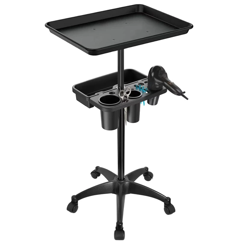 Modern Salon Furniture Multi Purpose Double Layer Adjustable Metal Durable Hairdressing Tool Cart