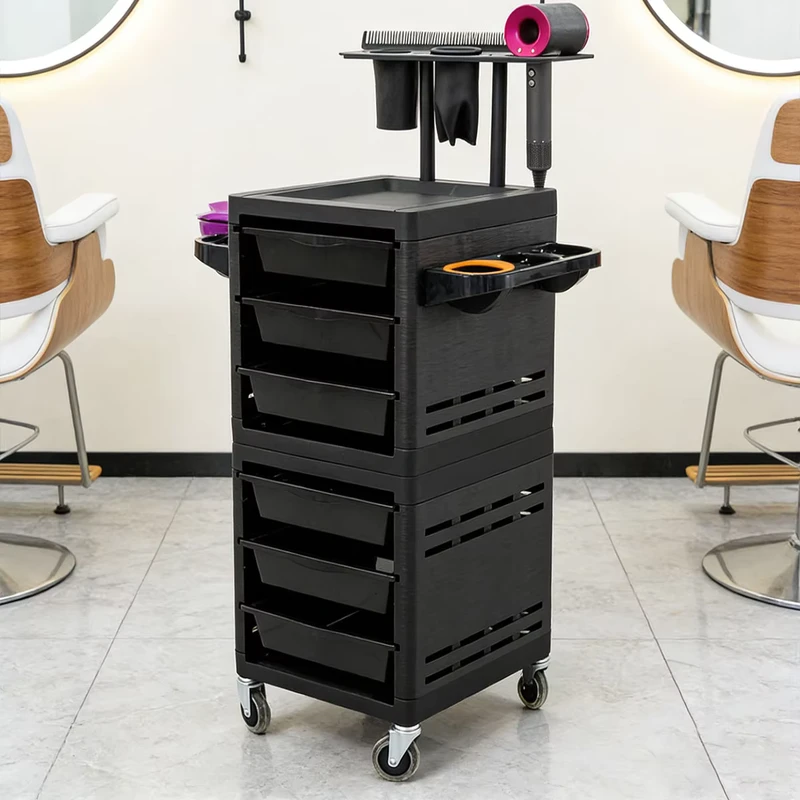 Modern Salon Storage Trolley 4 Wheel Rolling Tool Cart for Hair Salon Beauty Salon