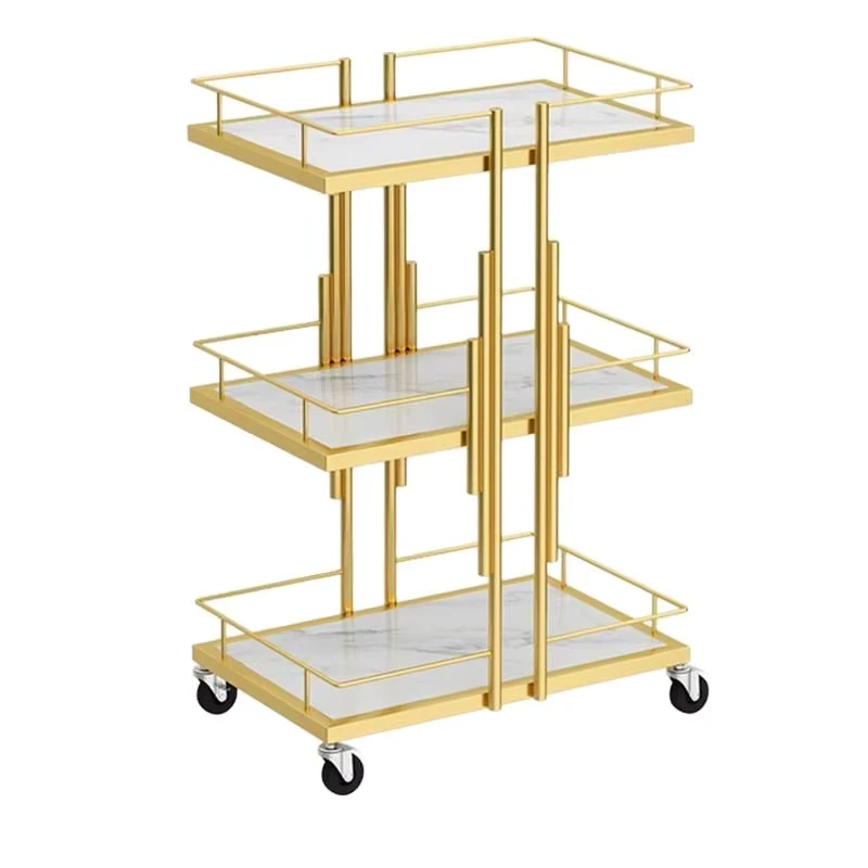 Modern Salon Tools Hairdressing 4 Wheel Metal Beauty Salon Trolley