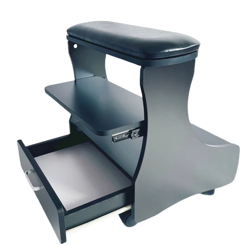 Modern Salon Trolley with Drawer and Movable Footrest