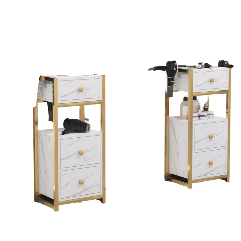Modern Simple Wood Salon Furniture Storage Trolley Hair Salon & Barber Shop Equipment for Bathroom Working