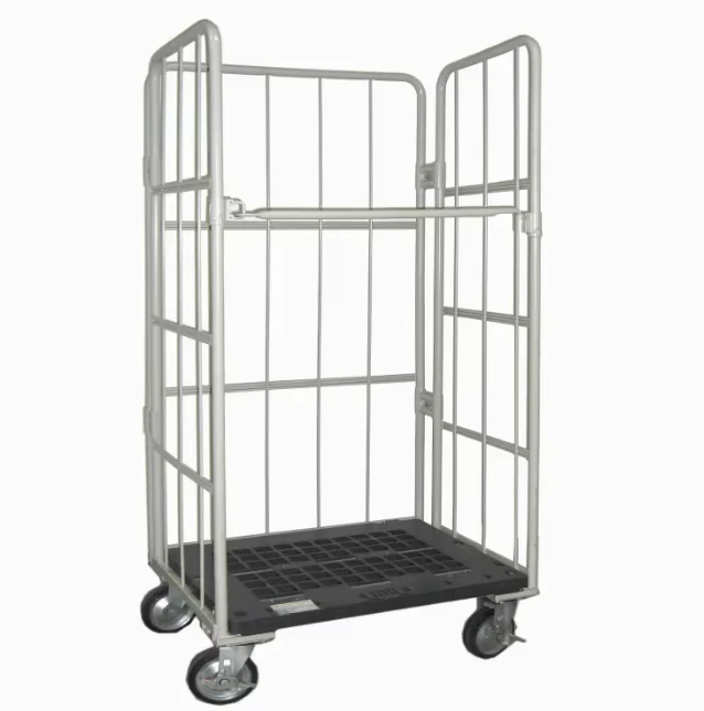 Modern Style Foldable Hand Trolley Rolling Container Cage Cart