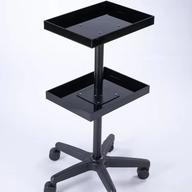 Modern Wood Hairdresser Salon Trolley with Acrylic Bar Beauty Tattoo Ironing Tool Metal Case for Home Barber Shop Living Room