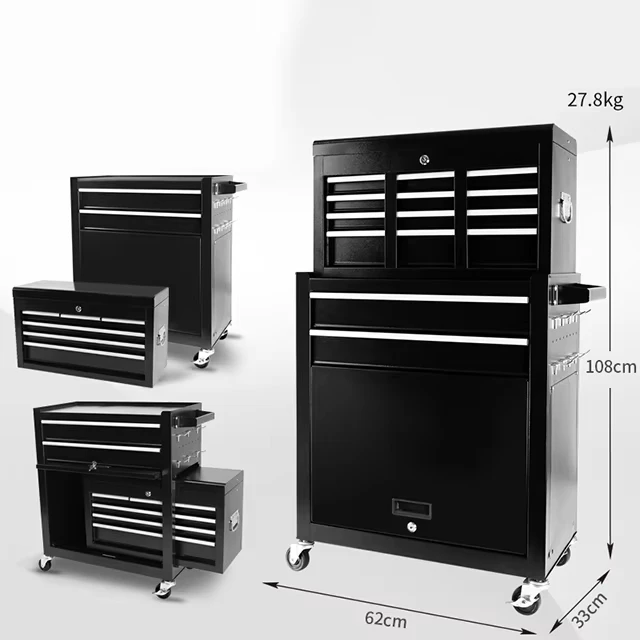 Modular Auto Repair Tool Cabinet Trolley Sturdy Tool Storage Trolley Container Trolley on 3″ PP Wheel