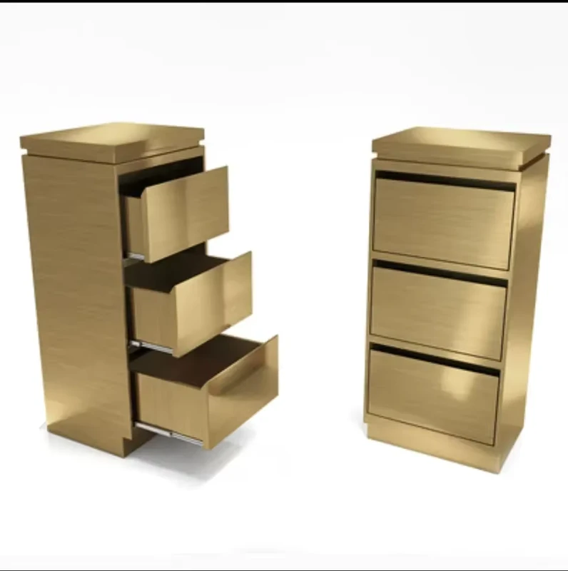 Most Luxury Gold Salon Beauty Barber Trolley Drawers Salon Trolley Hairdressing Stool MDF Furniture