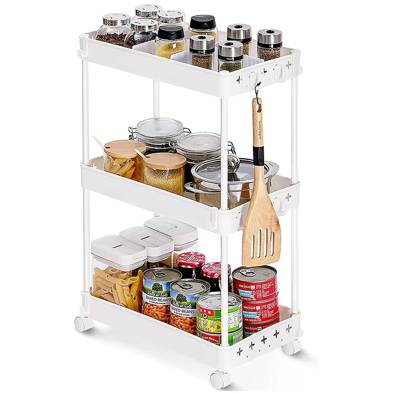 Most Popular Gap Utility Storage Trolley Bathroom 3 Tier Slim Storage Carts for Kitchen Living Room Tight Spaces Narrow Gap