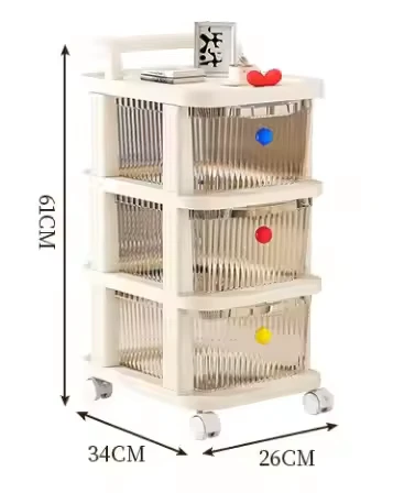 Most Popular Movable Storage Organizer Trolley Baby Toys Stroller Storage Rack for Living Room Chest of Drawers