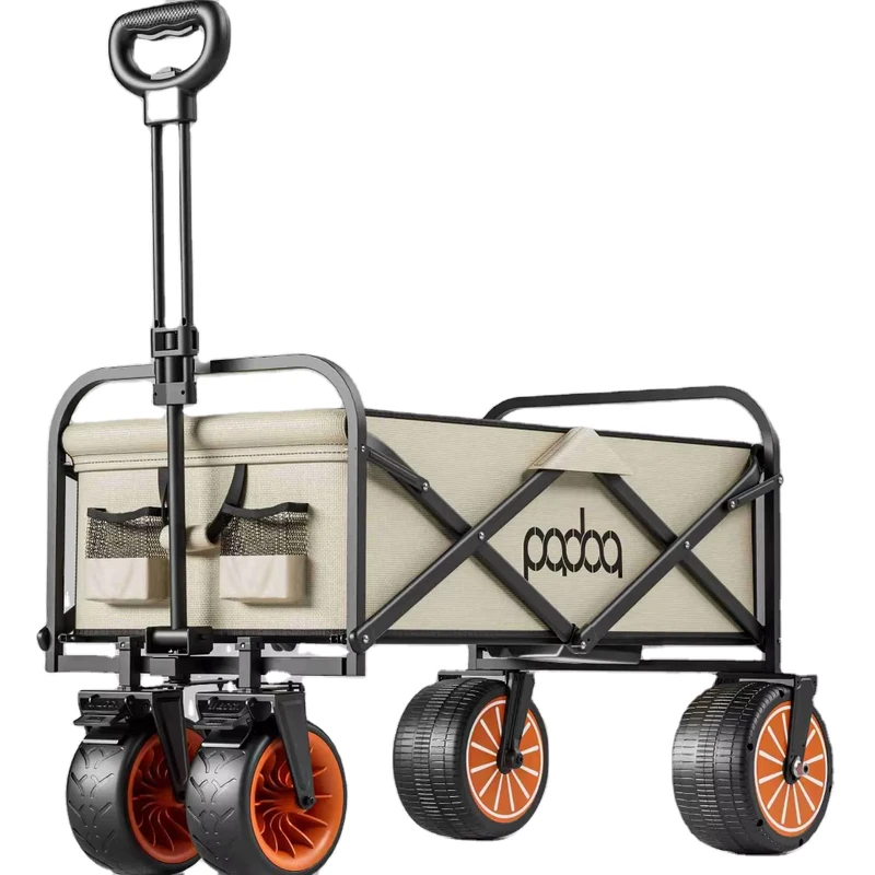 Motorized Camping Folding Wagon Outdoor Picnic Beach Electric Collapsible Utility Cart with Telescoping Handle