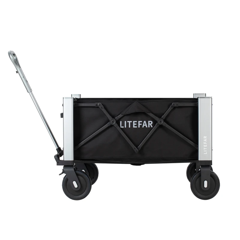 Motorized Camping Wagon with Swappable Battery 24Ah 500W Motor 330lb Capacity Remote Control Smart Cart