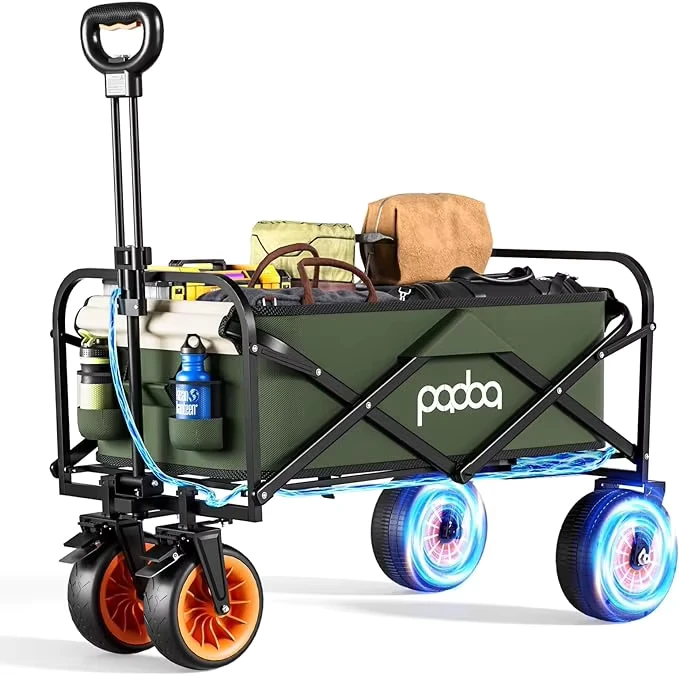 Motorized Enclosed Outdoor Garden Beach Trolley Fishing Folding Electric Camping Cart Wagon Portable Shopping Tools Tour Hand