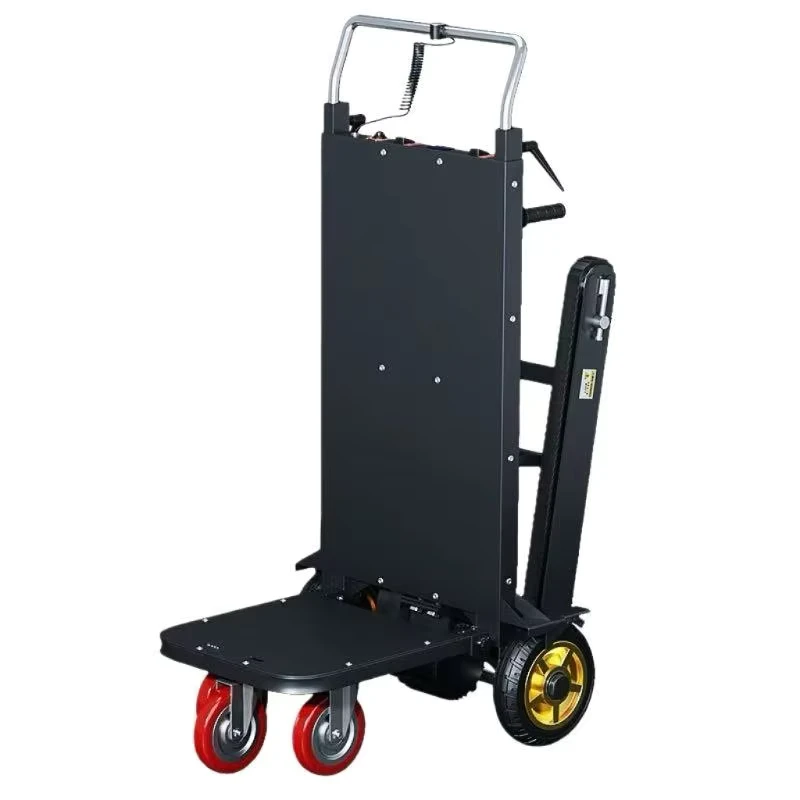 Motorized Stair Climbing Cart with Crawler Tracks Heavy Loads on Stairs