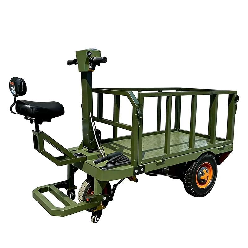 Motorized Wagon Heavy Duty All Terrain Powered Platform Trolley 1000kg Capacity Warehouse Electric Flatbed Truck Transport Carts