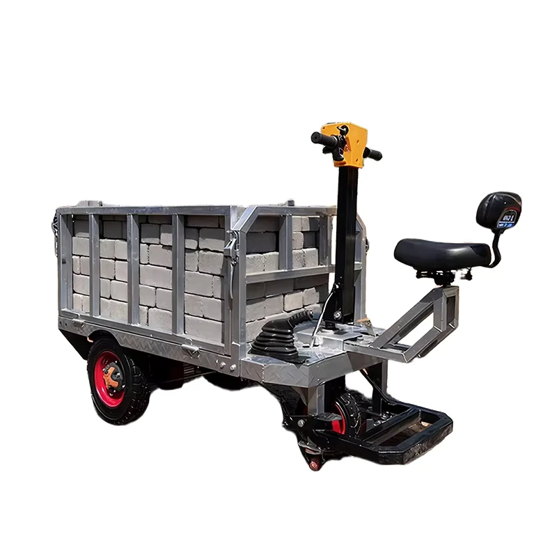 Motorized Wagon Heavy Duty All Terrain Trolley With Handrails 1000kg Capacity Warehouse Electric Platform Transport Carts