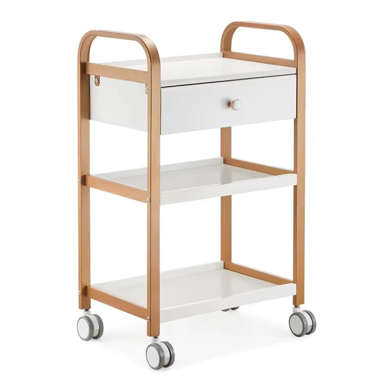 Movable Three layer Practical Beauty Salon Rolling Cart Deluxe Edition Makeup Tool Trolley With Wheels