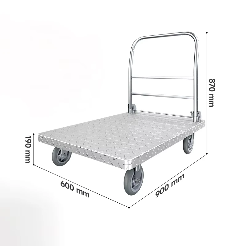 Moving Platform Hand Truck Push Cart 360 Degree Swivel Wheels Push Cart Dolly 150kgs Hand Trolley