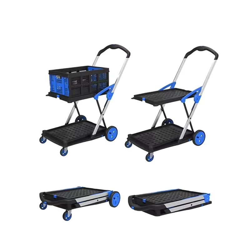 Moving Transport Foldable Shopping Trolley Cart Portable Cargo Trolley With Wheels