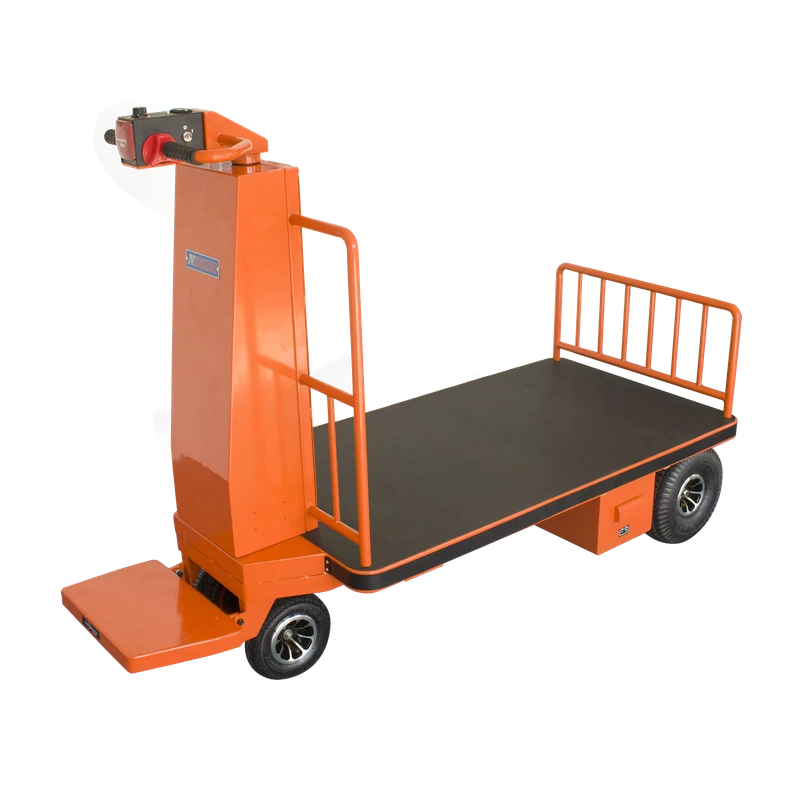 Electric Heavy Duty Four-Wheel Platform Transport Cart with 500kg Load Capacity OEM Service Available