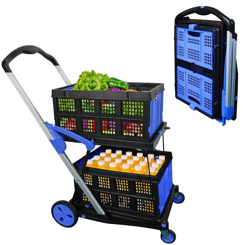 Multi-Function Foldable Utility Dolly Platform Cart Moving Shopping Goods Transport Hand Truck for Industrial Storage OEM