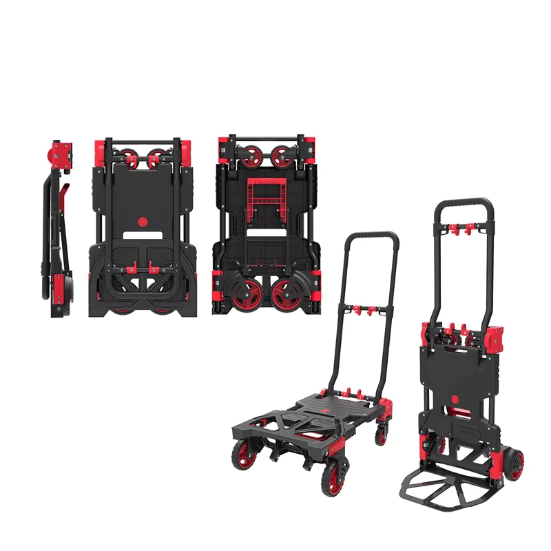Multi Function Full Foldable Handcart Utility Cart 7.3kg Portable OEM Rust Resistant TPR Handle Mute Anti Slip Wheels Tools 68kg