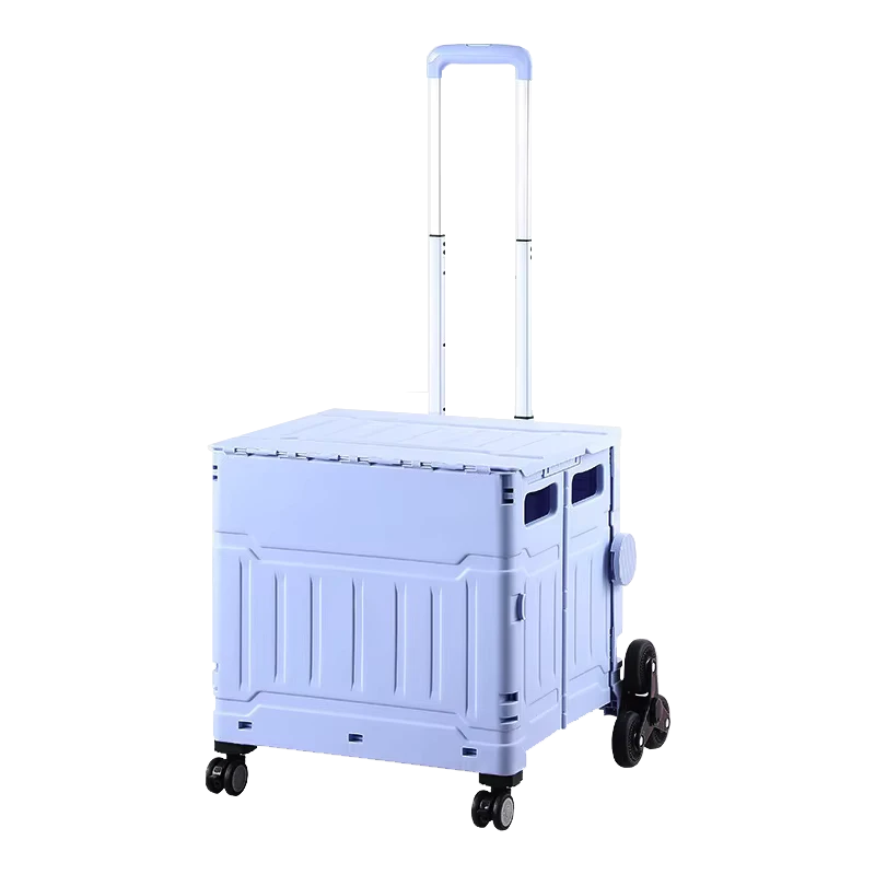 Multi Functional Detachable Handcart 2 wheel Shopping Cart Foldable Plastic Storage Cart