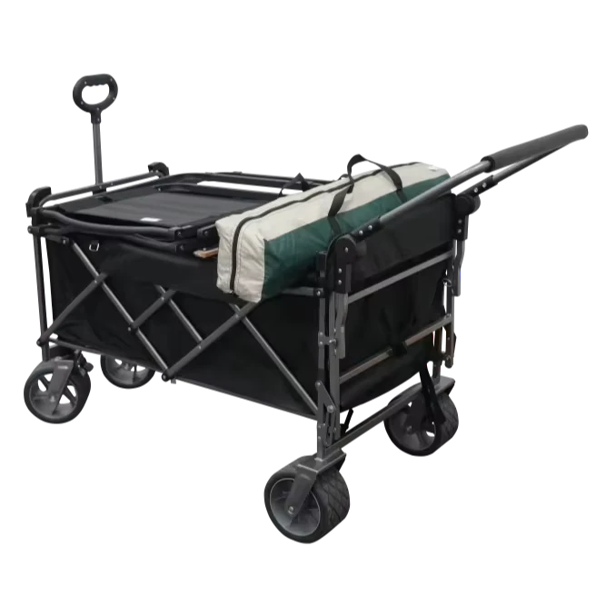 Multi Functional Heavy Duty Steel Folding Four Wheel Waterproof Wagon Cart OEM Customizable for Outdoor Camping Beach Shopping