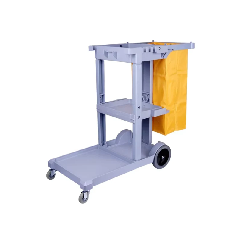 Multi Functional Janitor Cart With Lid Hotel Supplies Cleaning Trolley Commercial Service Equipment Linen Carts