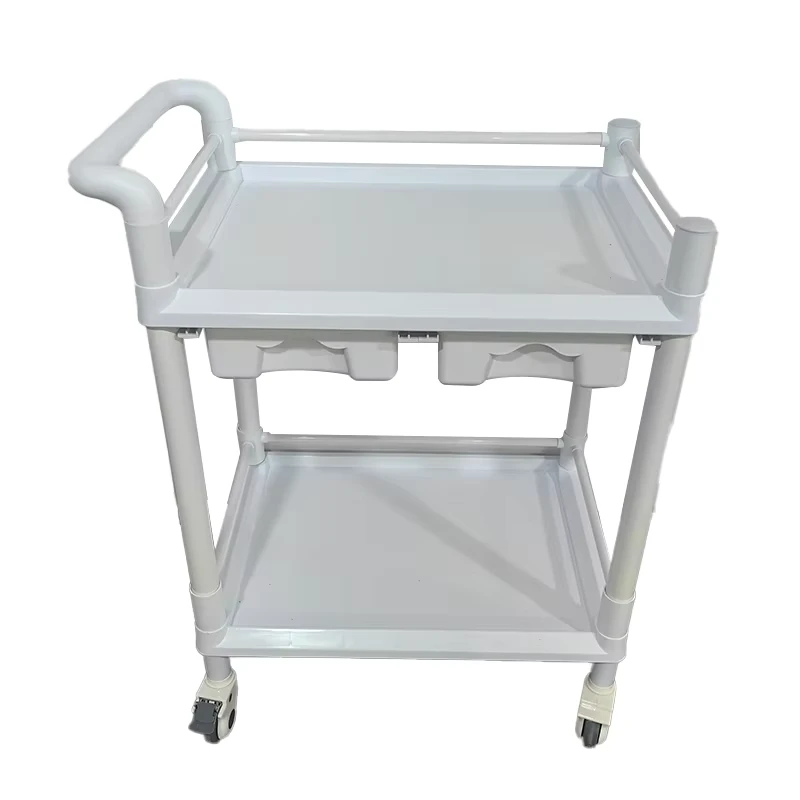 Multi Functional Medical Vehicle Hospital Treatment Rescue Trolley Two Layers Clinic Trolley