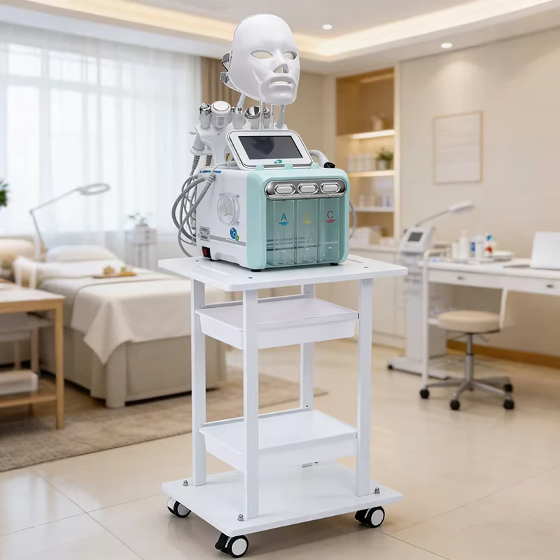 Multi Layer Beauty Salon Trolley Cart With Lockable Wheels Carbon Steel Rolling Utility Cart for Spa Skin Care and Medical Use