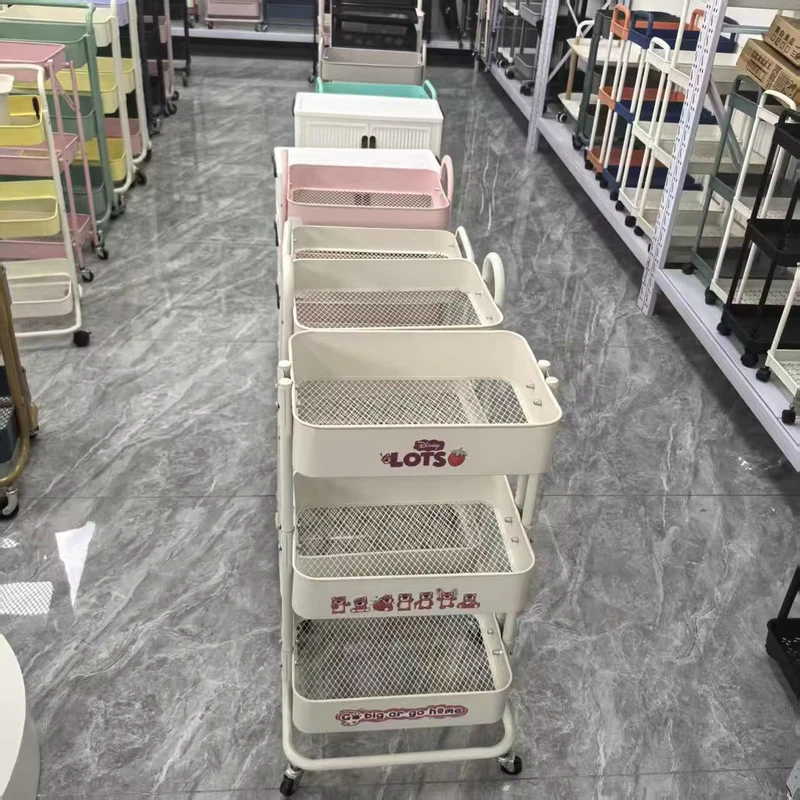 Multi-Layer Mobile Cart Wheels Metal Utility Salon Restaurant Garbage Rack for Bowl Storage 3-Tiered Kitchen Trolley Dinnerware
