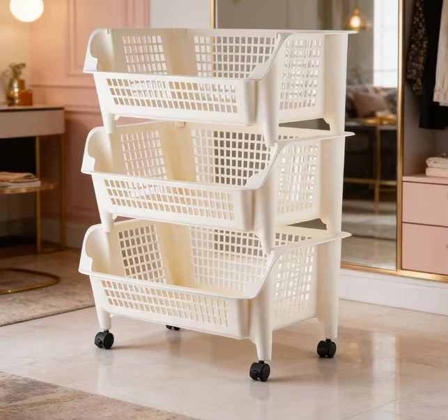 Multi Layer Modern Eco Friendly Plastic Trolley Cart Home Furniture Kitchen Multifunctional High Quality